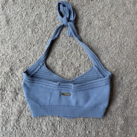 Maniere De Voir Knit Halter Crop Top - Picture 2 of 3